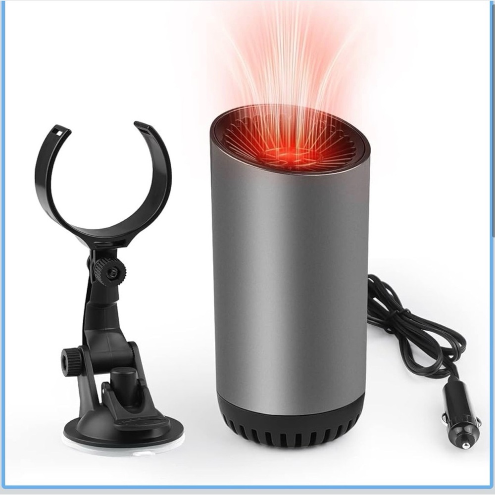 Gray Car Air Purifier with Red Light